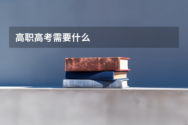 高职高考需要什么