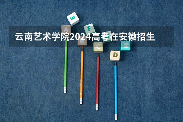 云南艺术学院2024高考在安徽招生计划介绍