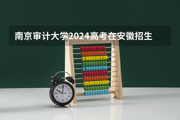 南京审计大学2024高考在安徽招生计划介绍