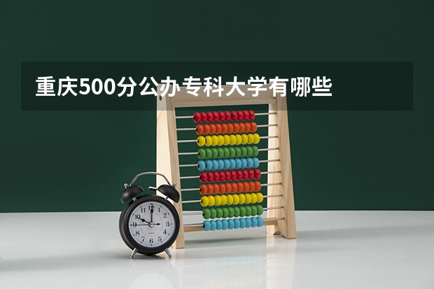 重庆500分公办专科大学有哪些