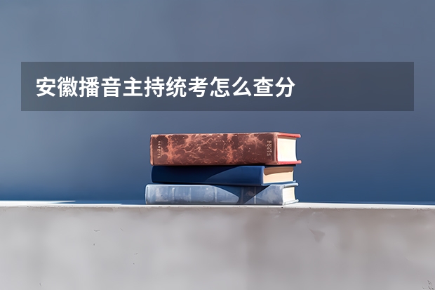 安徽播音主持统考怎么查分