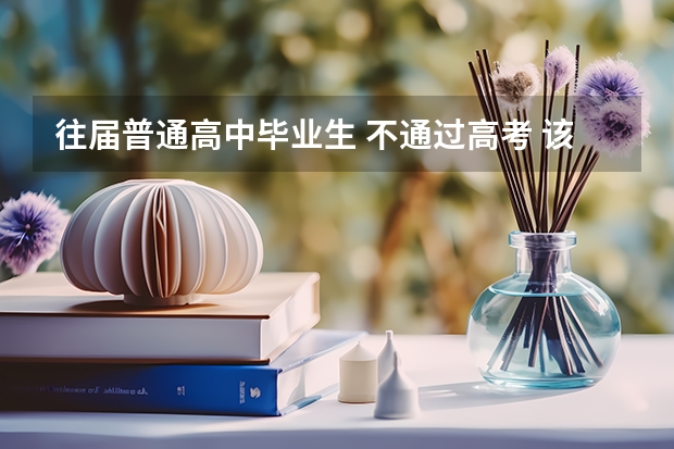 往届普通高中毕业生 不通过高考 该怎么上普通全日制专科？