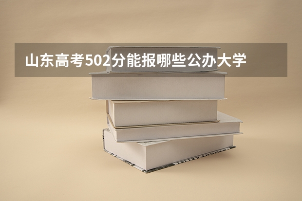 山东高考502分能报哪些公办大学