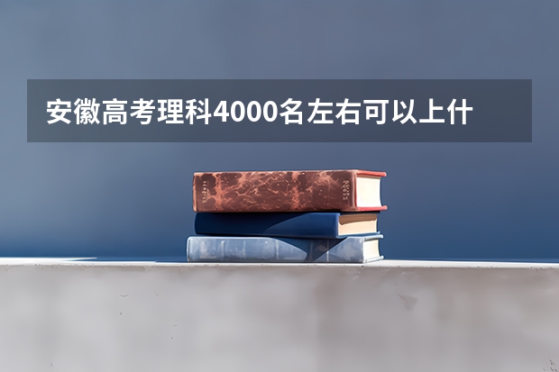 安徽高考理科4000名左右可以上什么大学