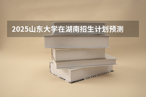 2025山东大学在湖南招生计划预测