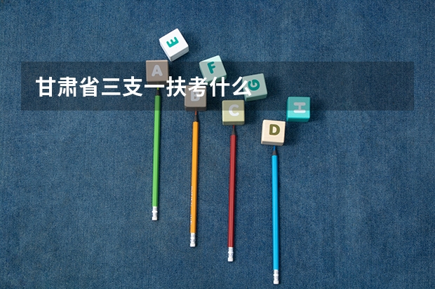 甘肃省三支一扶考什么