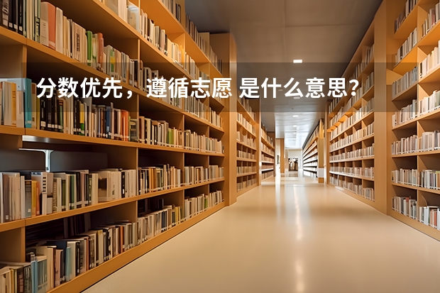 分数优先，遵循志愿 是什么意思？