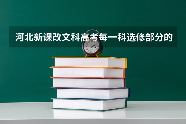 河北新课改文科高考每一科选修部分的分值是多少？