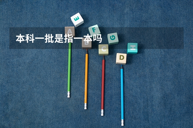 本科一批是指一本吗