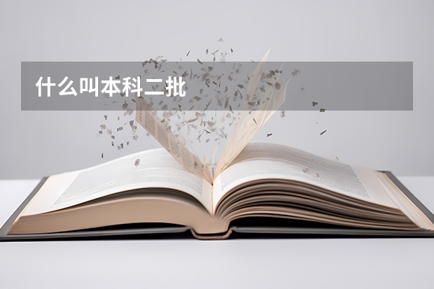 什么叫本科二批