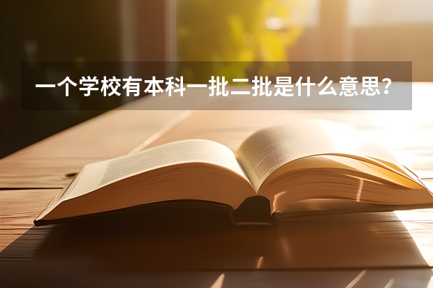 一个学校有本科一批二批是什么意思?二本呢?