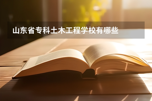 山东省专科土木工程学校有哪些
