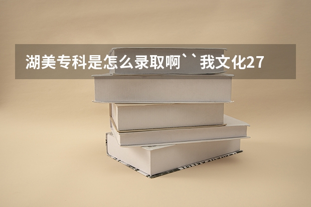 湖美专科是怎么录取啊``我文化270专业220有希望上不```````