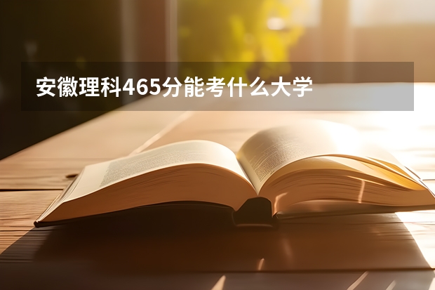 安徽理科465分能考什么大学