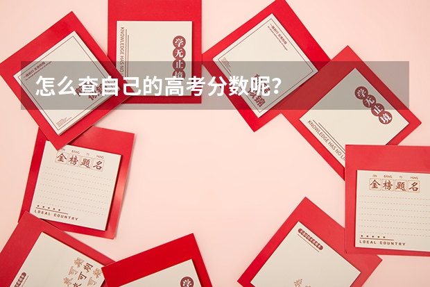 怎么查自己的高考分数呢？