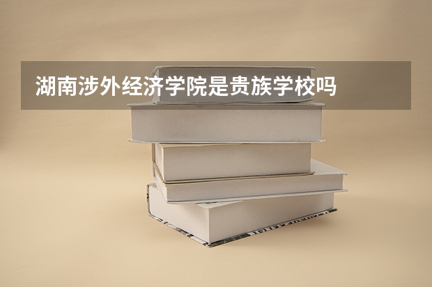 湖南涉外经济学院是贵族学校吗