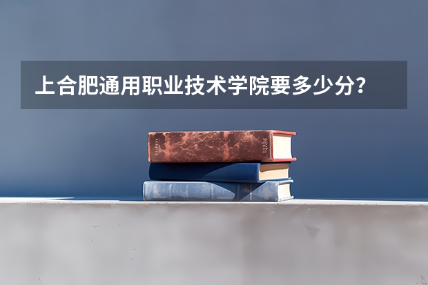 上合肥通用职业技术学院要多少分？